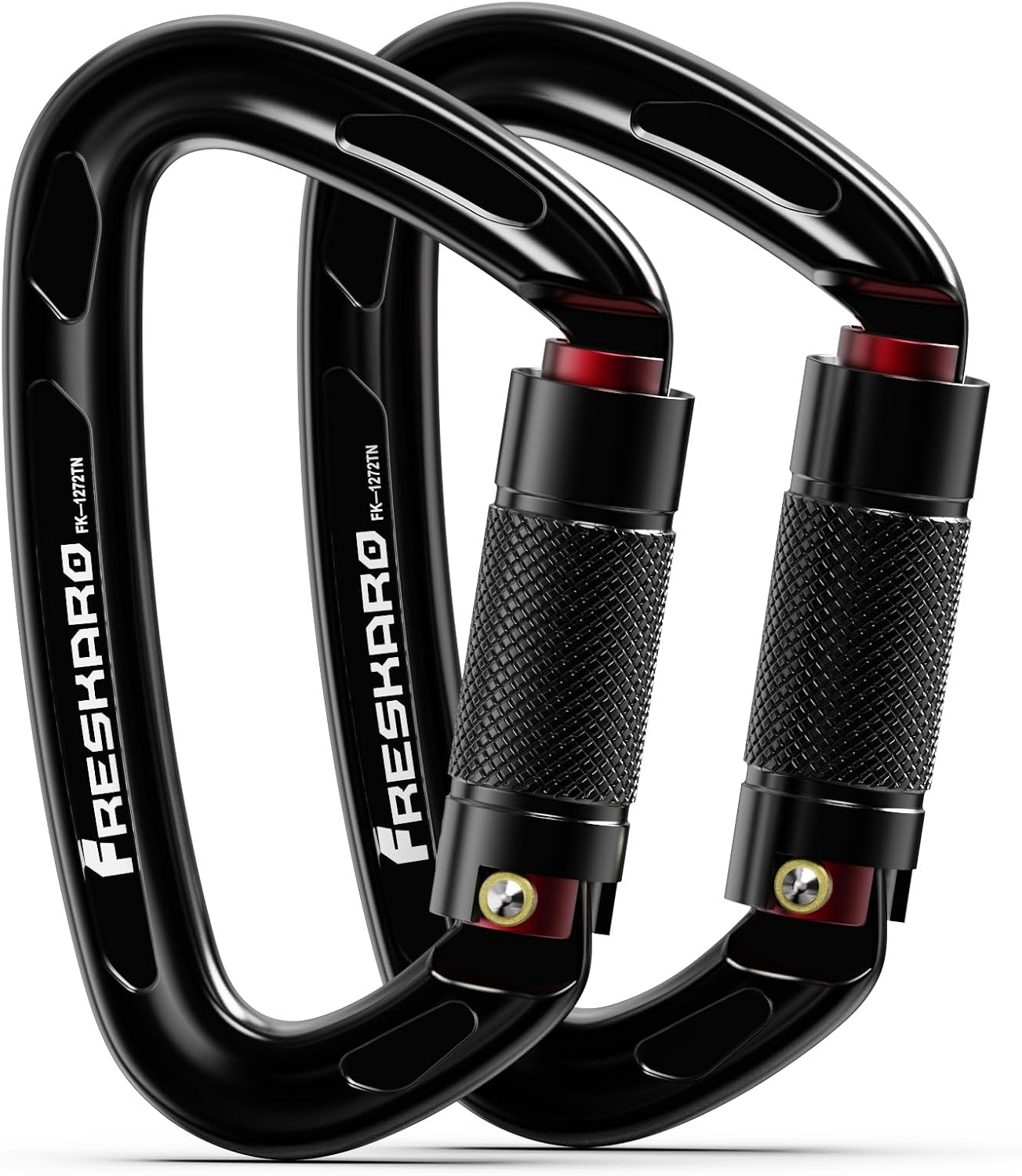 UIAA Certified 25KN Auto Locking Climbing Carabiner Clips, Twist Lock, and Heavy Duty Carabiners for Rock Climbing