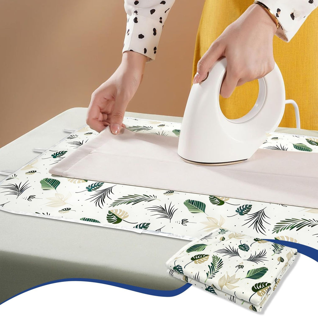 Portable Ironing Mat for Desktop, 3mm Thick Padding & Heat Resistant Cover for Steam Iron, Quilting & Travel –