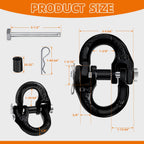 lifgarfe 2pcs 1/2inch Hammerlock Coupling Connector Link Safety Chain Adapter Connector Link Hammerlock Tow Hitch