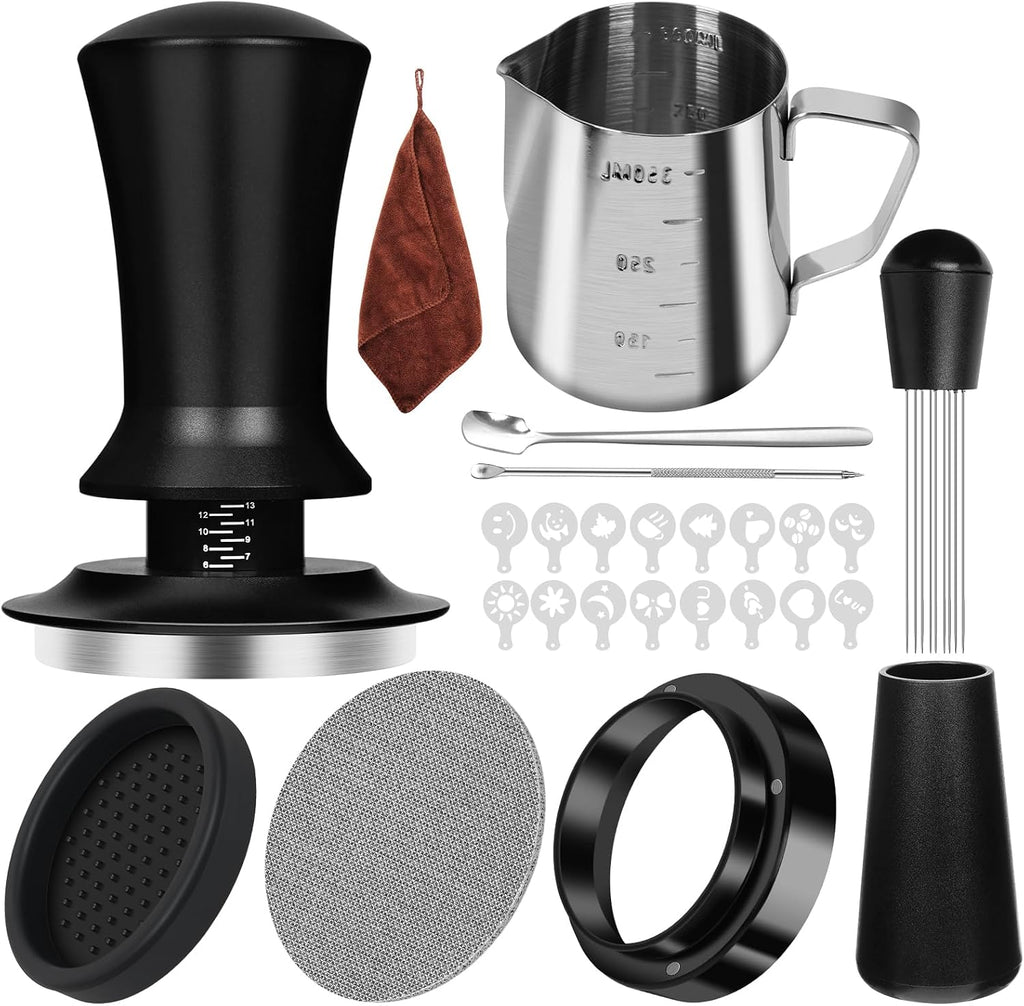 25 PCS Espresso Accessories Kit, Espresso Tamper Kit Coffee Tamper Set, 51mm Espresso Tamper with Spring Loaded