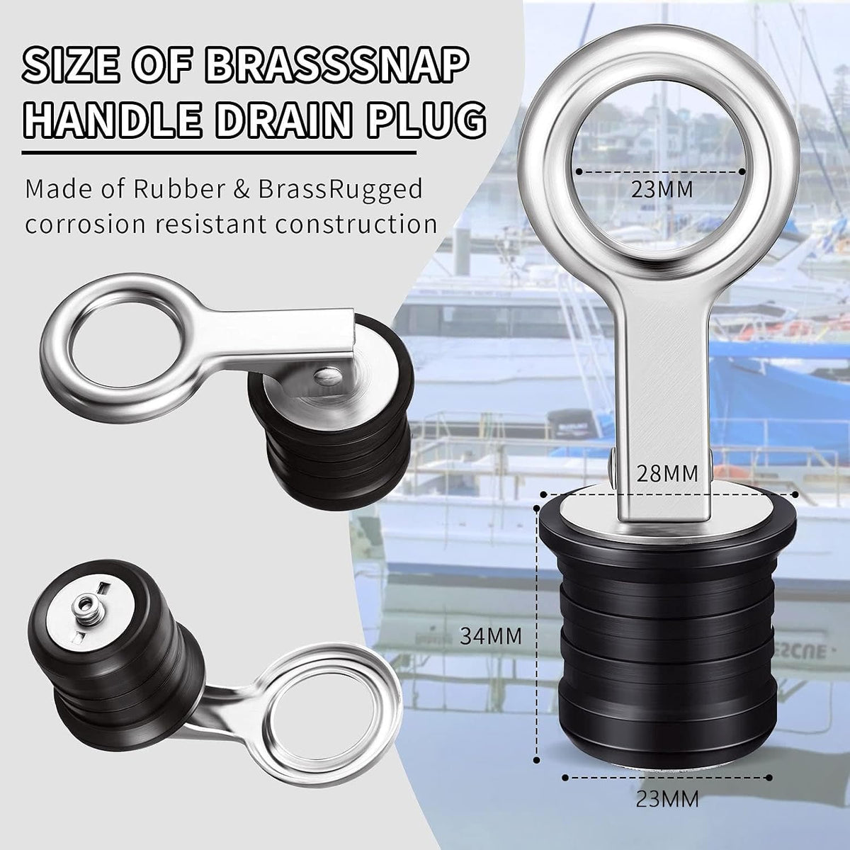 Honoson 2 Pcs Boat Drain Plug Stainless Steel 1 Inch for Drains