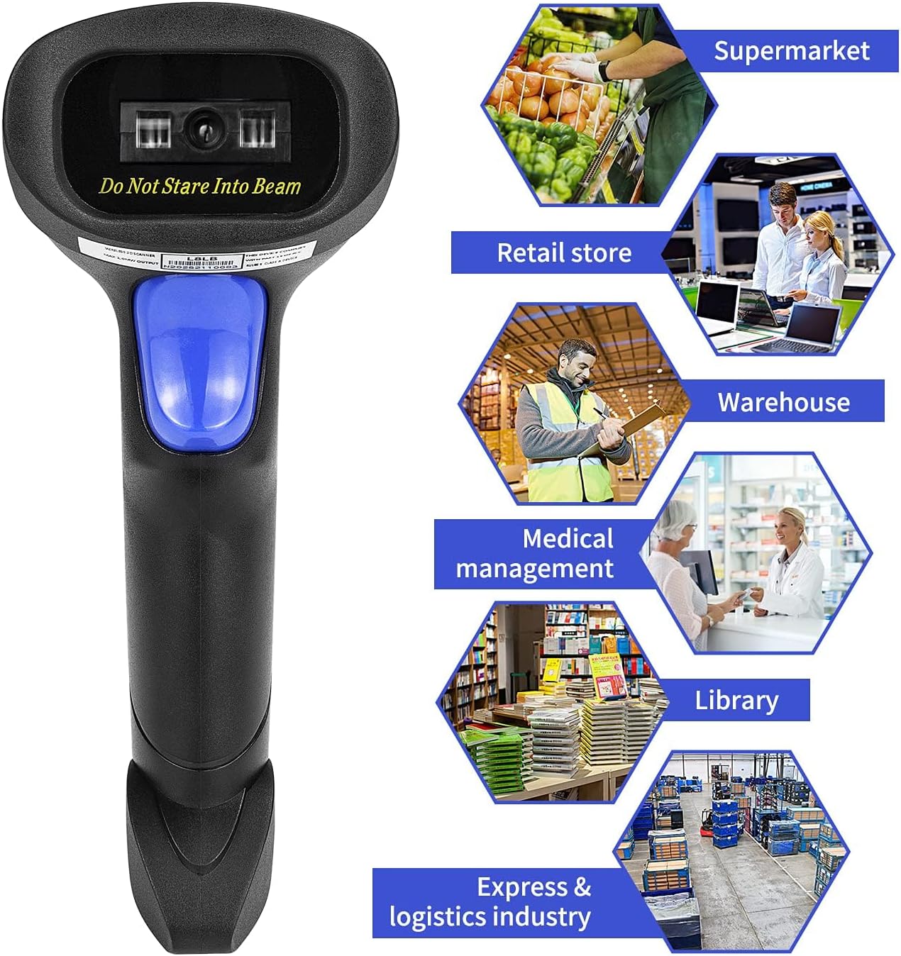 USB 1D Barcode Scanner, Handheld Wired CCD Barcode Reader | Supports Screen Scan UPC Bar Code Reader for Warehouse