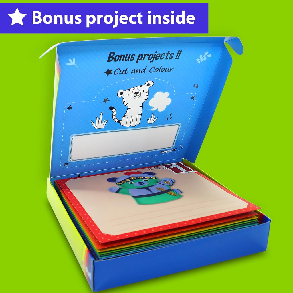 Toddler Art and Craft Kit, Preschool Educational Activities with 10 Envelope Projects - Origami, Puppets, Lacing &