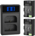 2600mAh 2-Pack of LP-E6 Batteries and Dual Battery Charger Replacement LP-E6 LP-E6N for Canon EOS R R5 R6 R7 60D