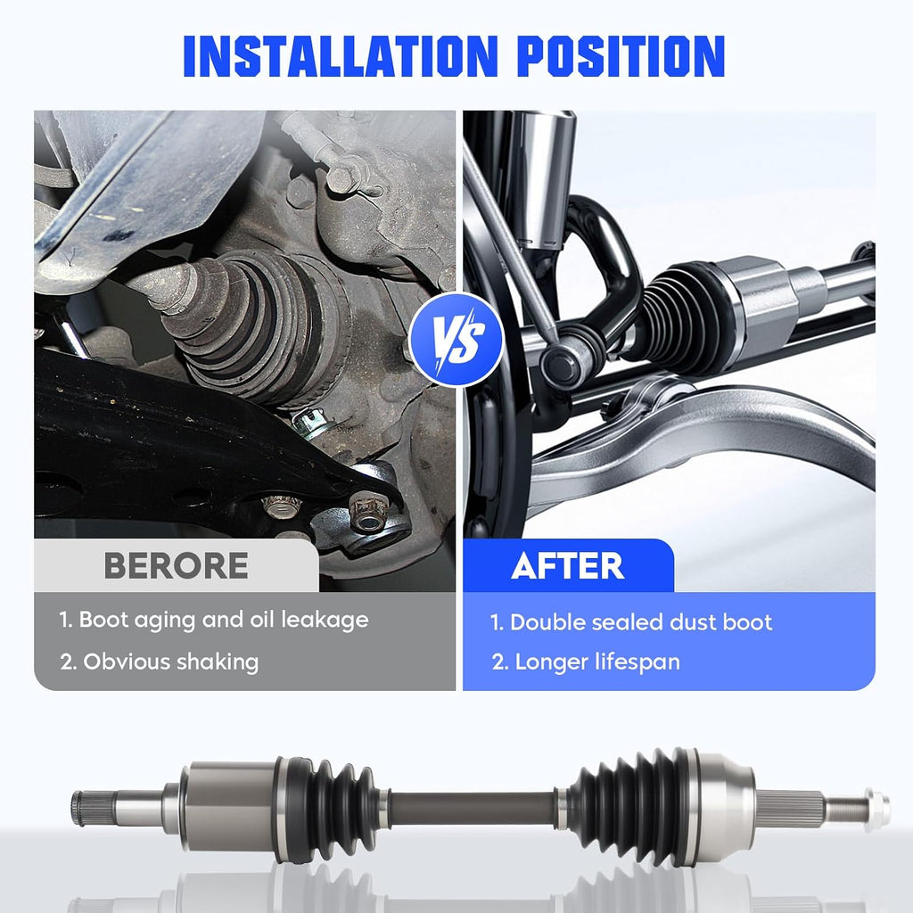 Front Left CV Axle Shaft Assembly Fit for 2011-2023 Dodge Durango, for 2011-2021 Jeep Grand Cherokee, (Only fit AWD, with 1 Speed Transfer Case), Driver Side CV Joint Shaft, 1 pack