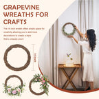 14 Inch Natural Bare Grapevine Wreath, Rustic Twig Base, 2 Pack