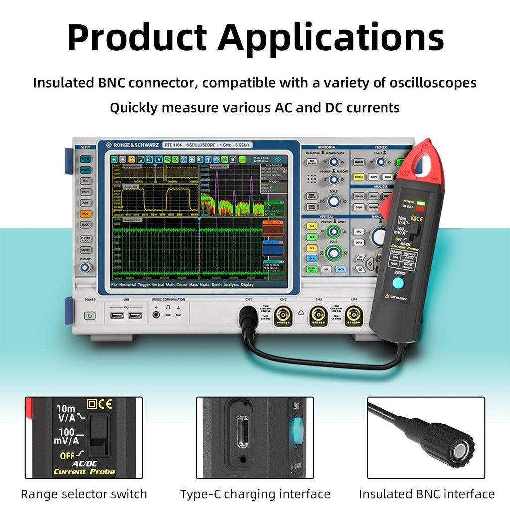 UP1 AC/DC Current Clamp Meter Transducer for Digital Oscilloscope 100A