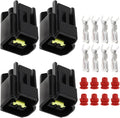 4Sets Motorcycle 2Pin Ignition Coil Connector Repair Kit Plug Compatible with Suzuki Compatible with Yamaha