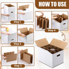 2 Sets Wine Glass Moving Boxes with Divider Kits