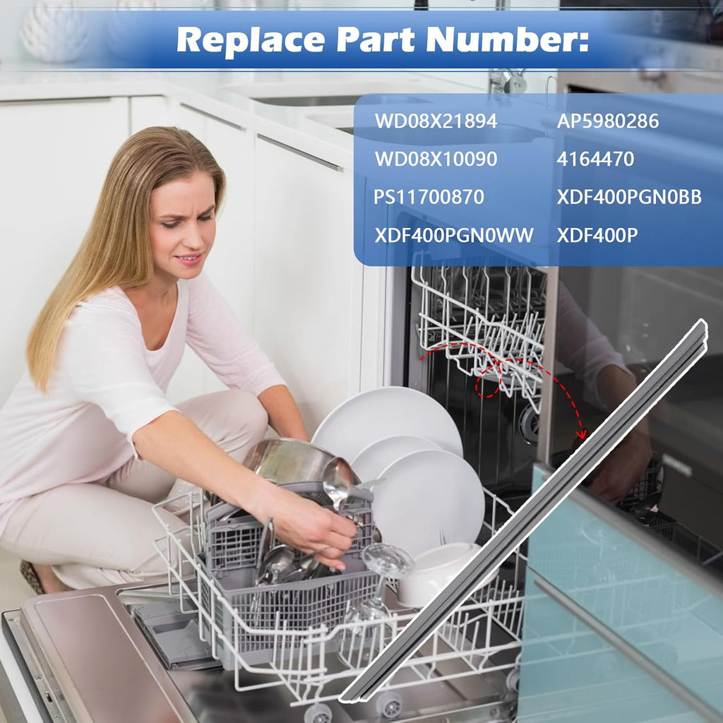 WD08X21894 Dishwasher Door Gasket Replacement for GE, Hotpoint - Replaces WD08X10090, WD08X21894-50PK, AP5980286, PS11700870