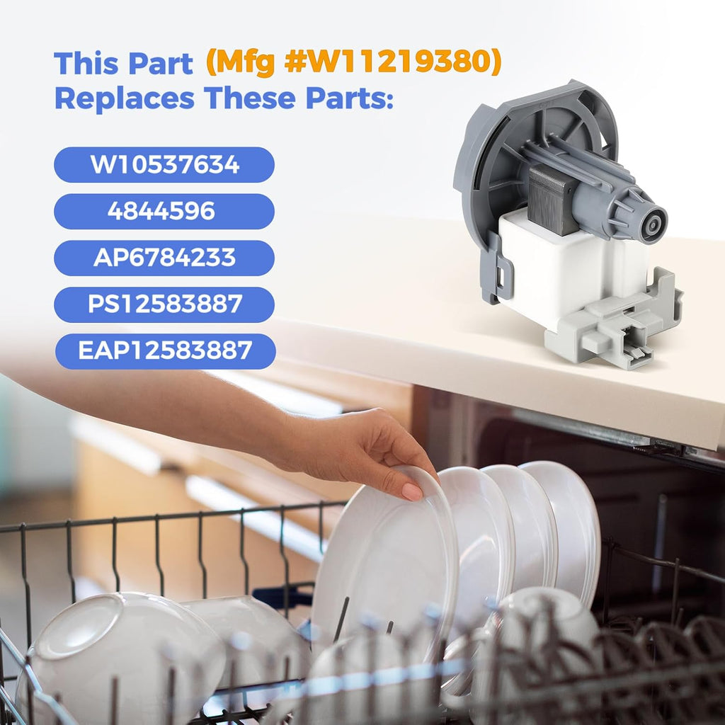 W11219380 Dishwasher Drain Pump for Whirlpool