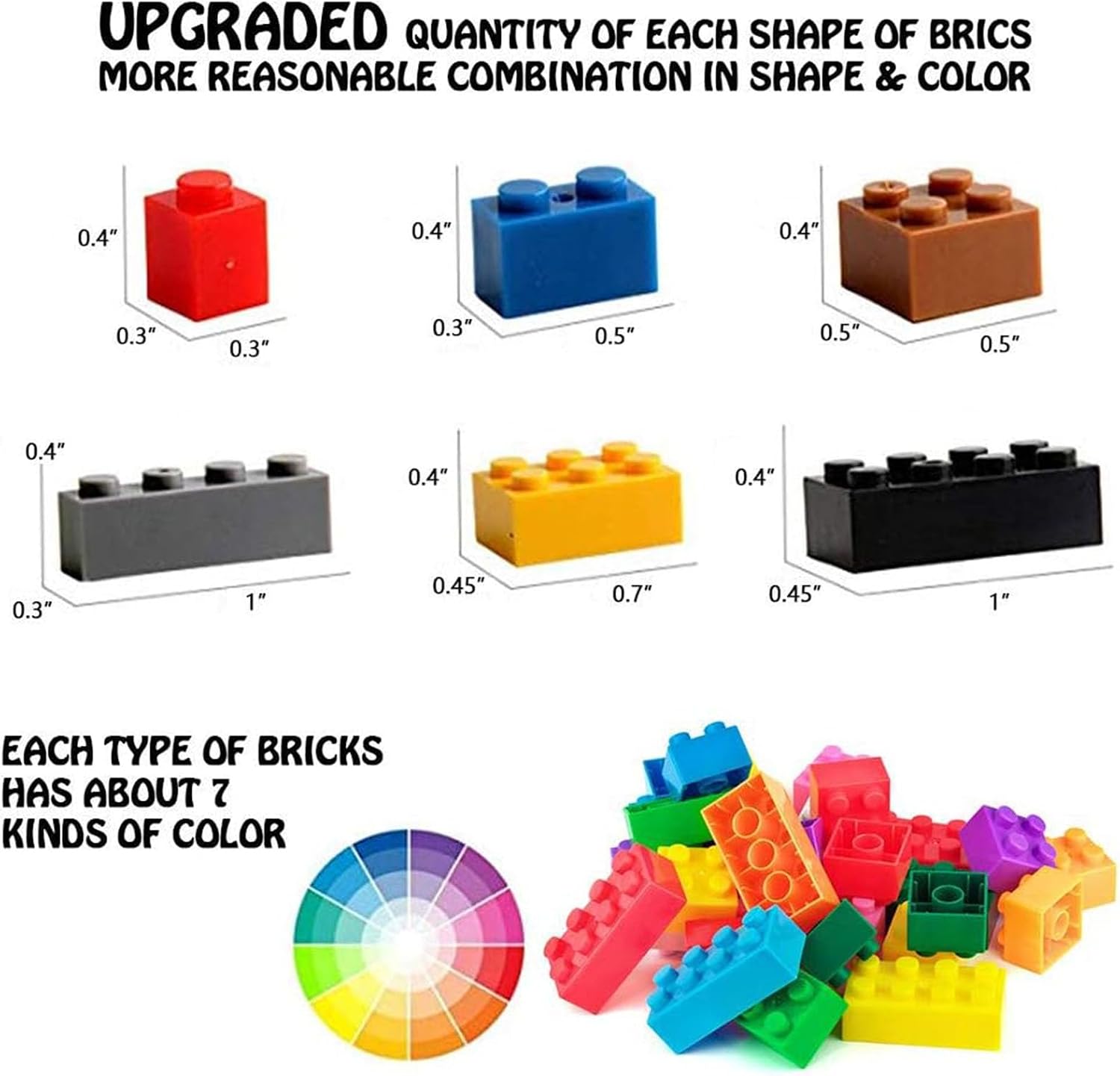 1000 PCS Building Blocks, Building Toys for Kids Classic Construction Toy Set, Creative Compatible with Major Brands
