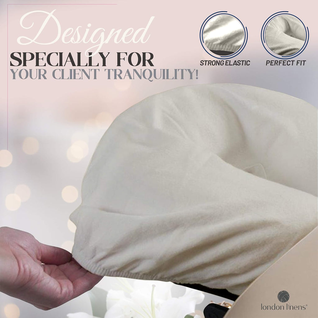 Pack of 4, Premium Extra Thick 100% Cotton Flannel Massage Tables Face Cradle Covers Cozies Fitted - Includes 4 pcs