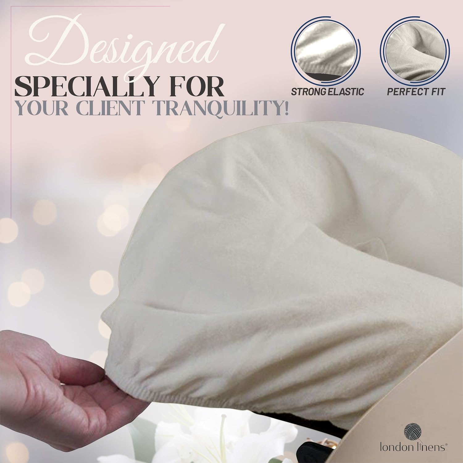 Pack of 4, Premium Extra Thick 100% Cotton Flannel Massage Tables Face Cradle Covers Cozies Fitted - Includes 4 pcs