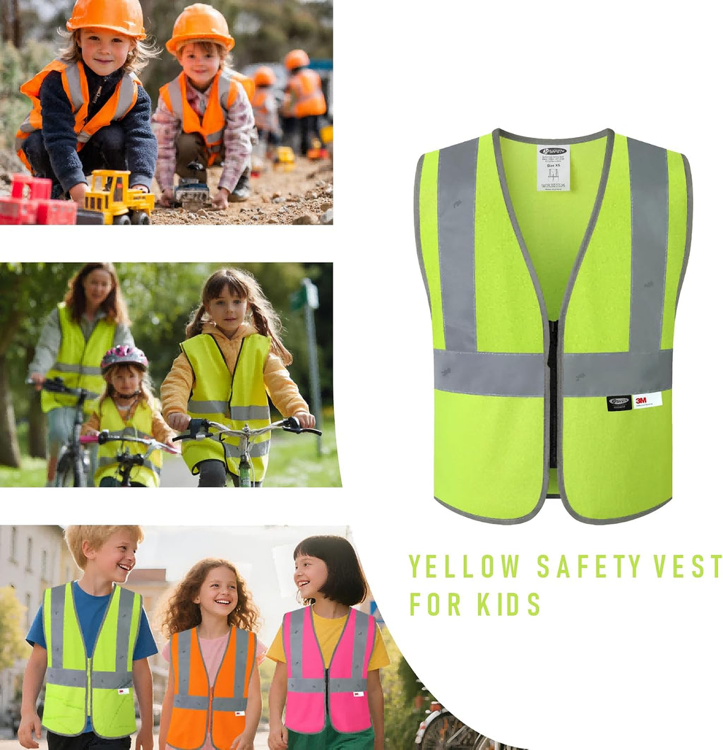 Kids Safety Vest Kids Construction Vest with 3M Reflective Tapes High Visibility for Children BK300