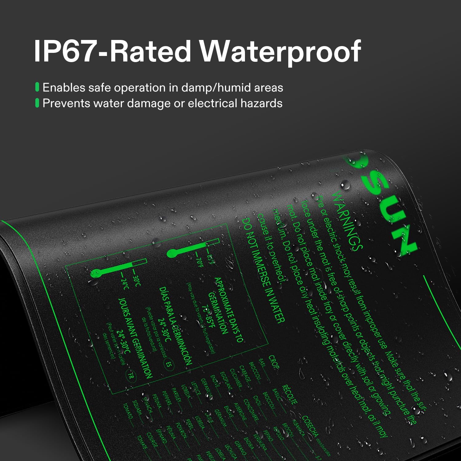48" x 20.75" Durable Waterproof Seedling Heat Mat | UL & MET-Certified Warm Hydroponic Heating Pad for Germination