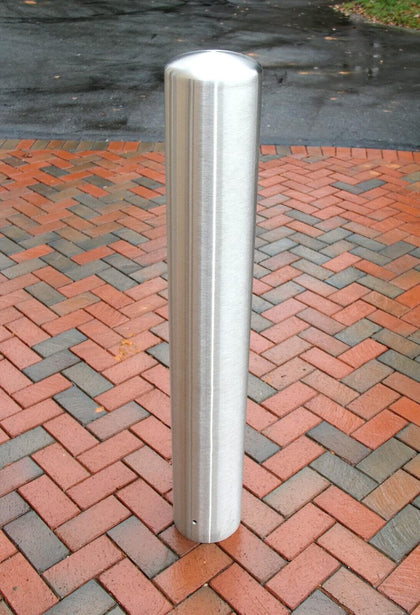 Stainless steel 6"x48" domed security bollard post cover