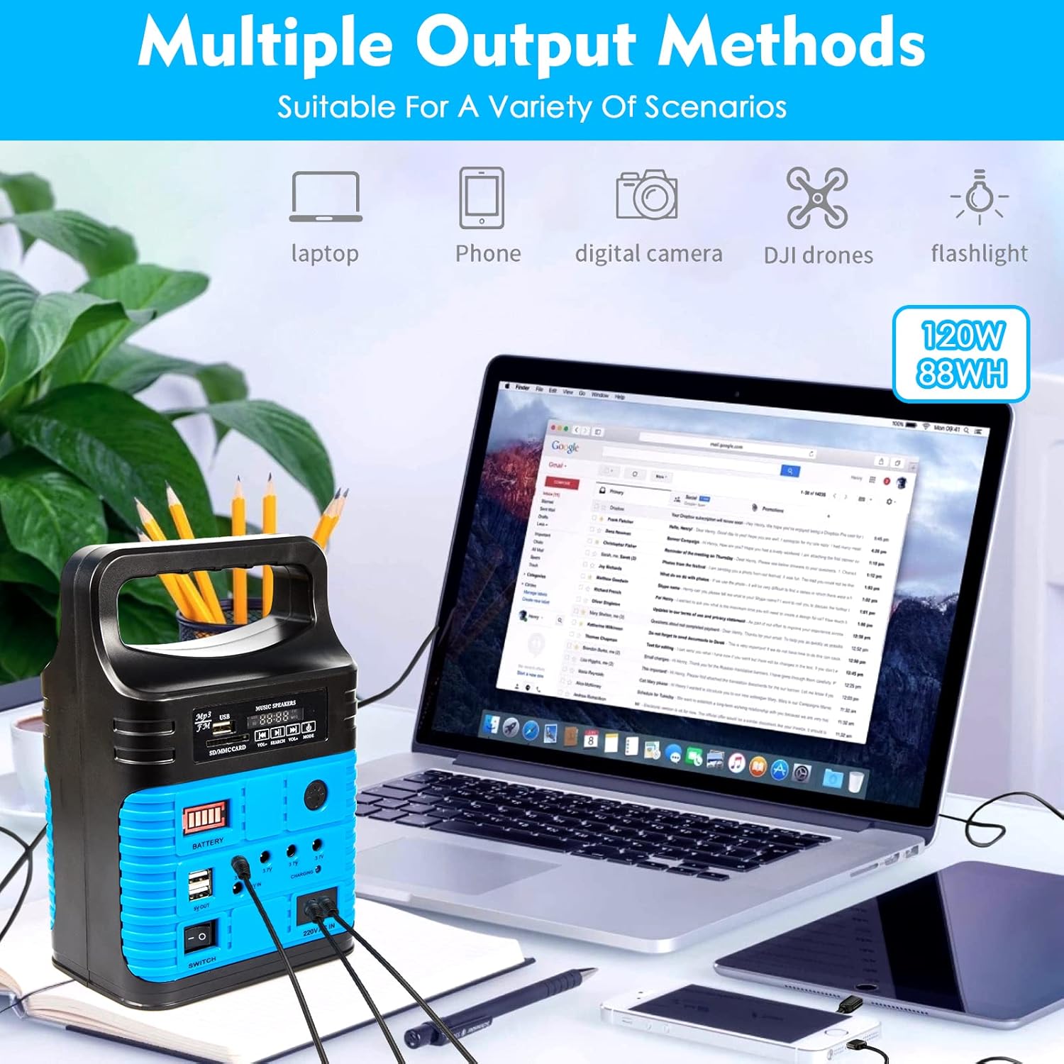 Portable Power Station,Solar Generator with Panels included,LiFePO4 Battery Pack Small Solar Powered Generator with
