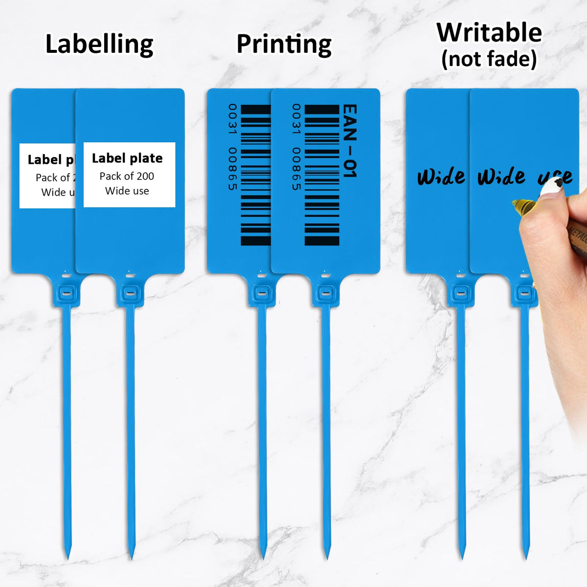 200pcs Plastic Seals Shipping Tags Logistics Use Big Sign Tie Large
