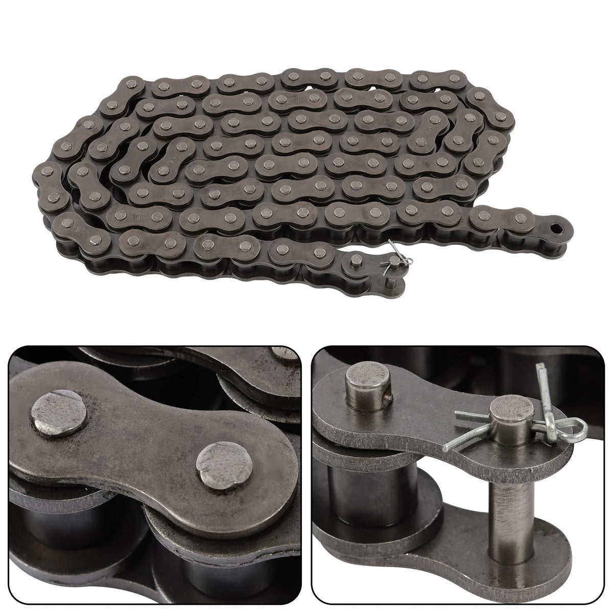 waltyotur #100 10 Feet Roller Chain with Connectors Carbon Steel Chain