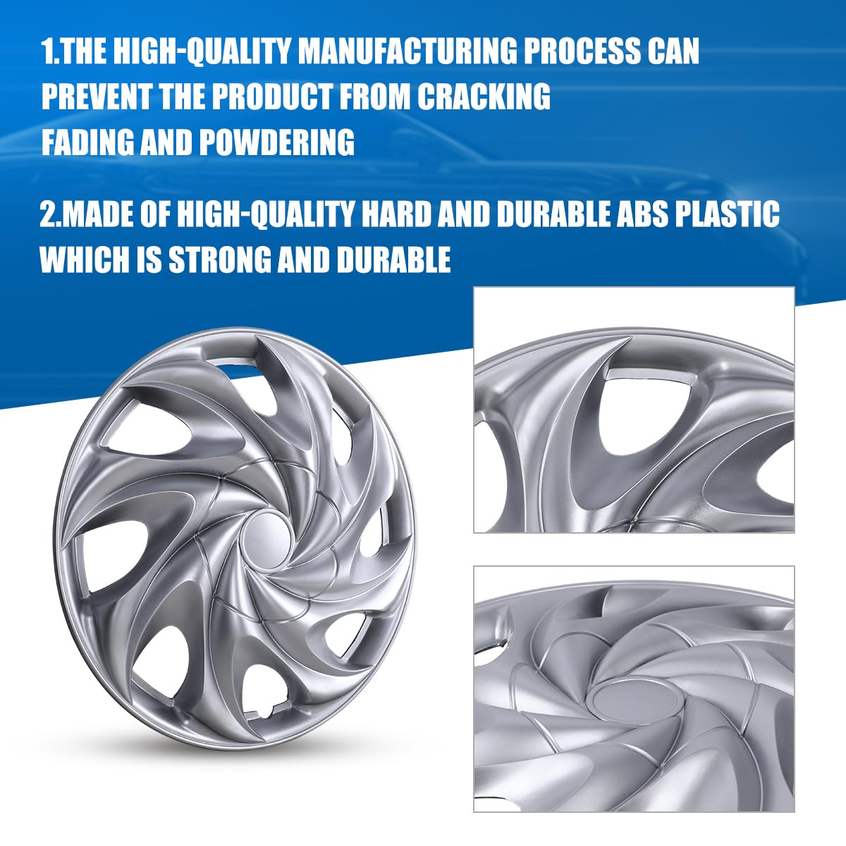 4Pcs Set 14inch Universal Wheel Rim Cover Hubcaps Replacement