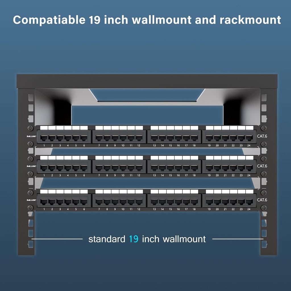 iwillink 24 Port Patch Panel, 10Gbps Cat6 RJ45 Patch Panel, 1U