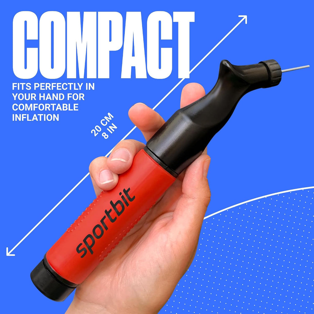 Ball Pump for Sports Balls - Push & Pull Inflating System - Hand Pump for Exercise Balls - Volleyball Pump