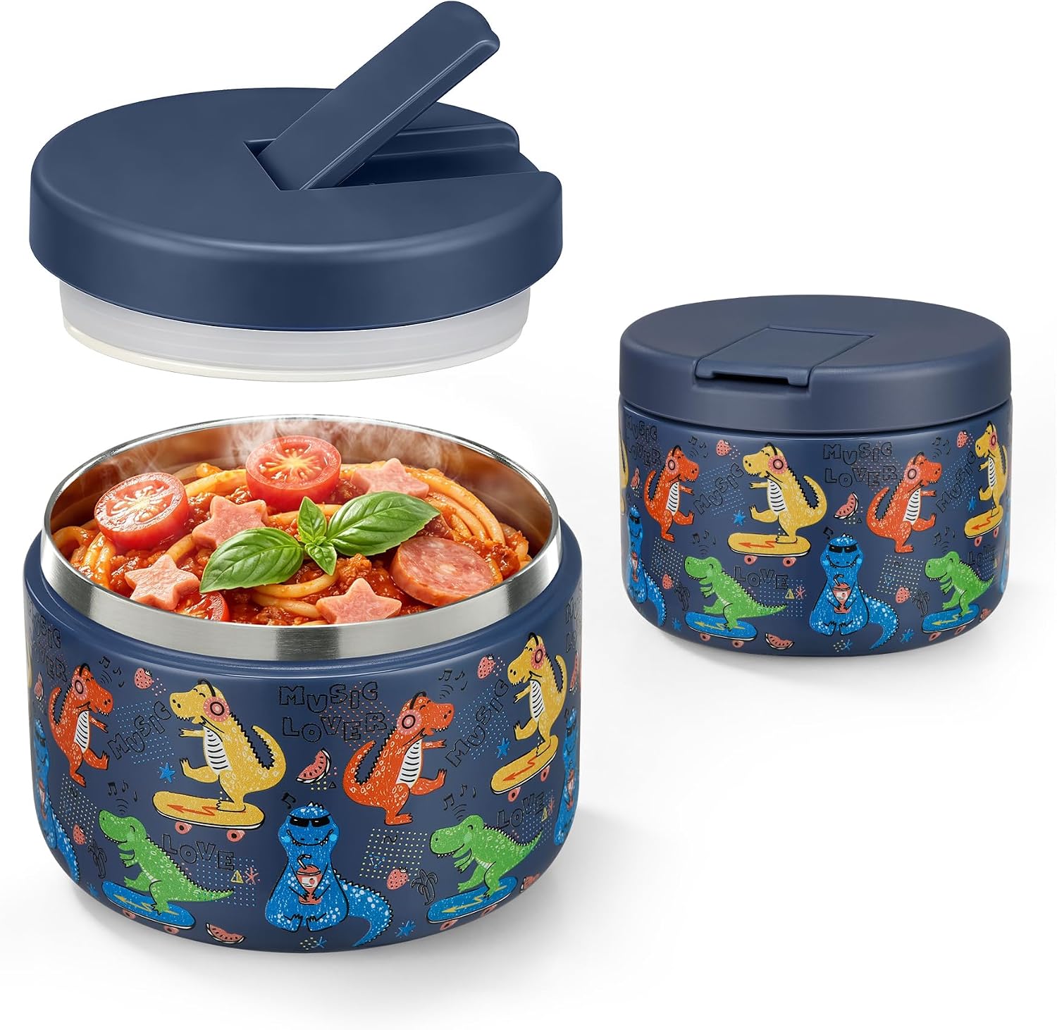 12oz Insulated Vacuum Food Jar with Buckle Lid Wide Mouth Soup Thermo for Hot Food Kids Leakproof Stainless Steel