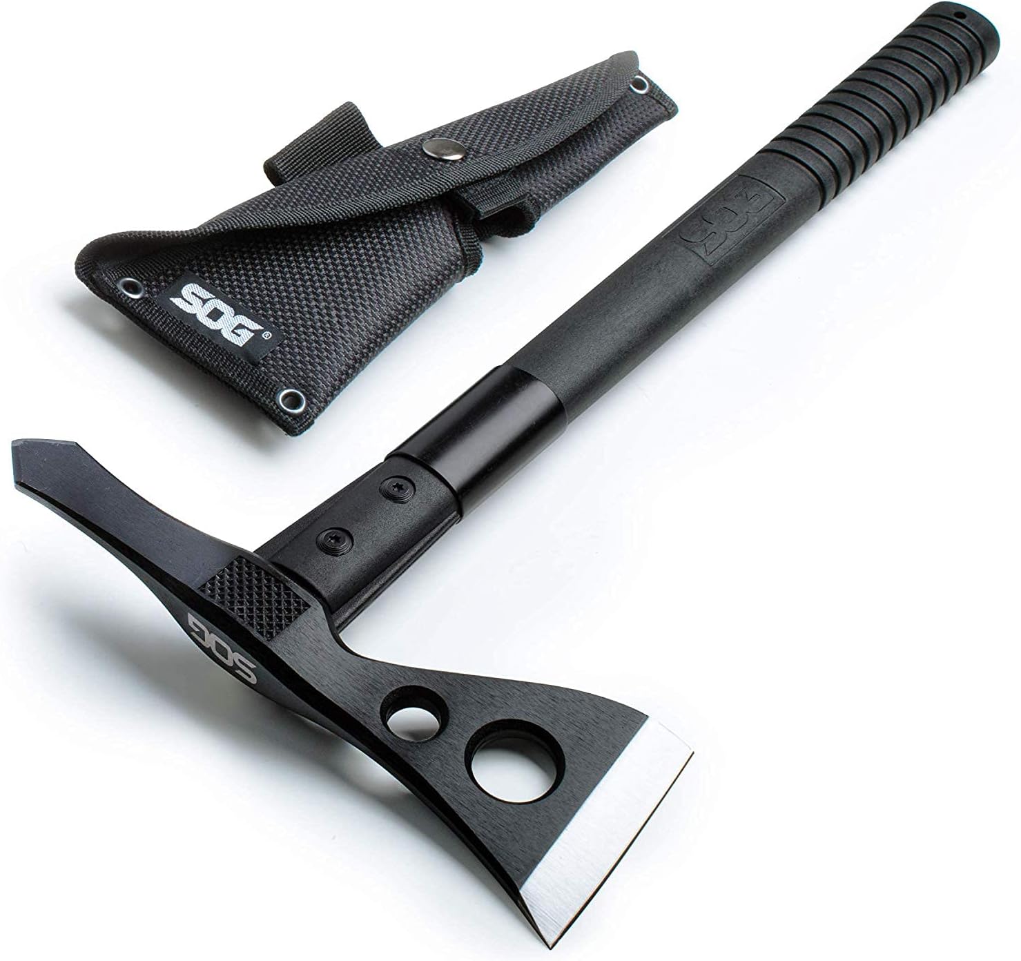 Tactical Tomahawk- Throwing Hatchet, Versatile Survival Tactical Axe and Emergency Breaching Tool with Sheath