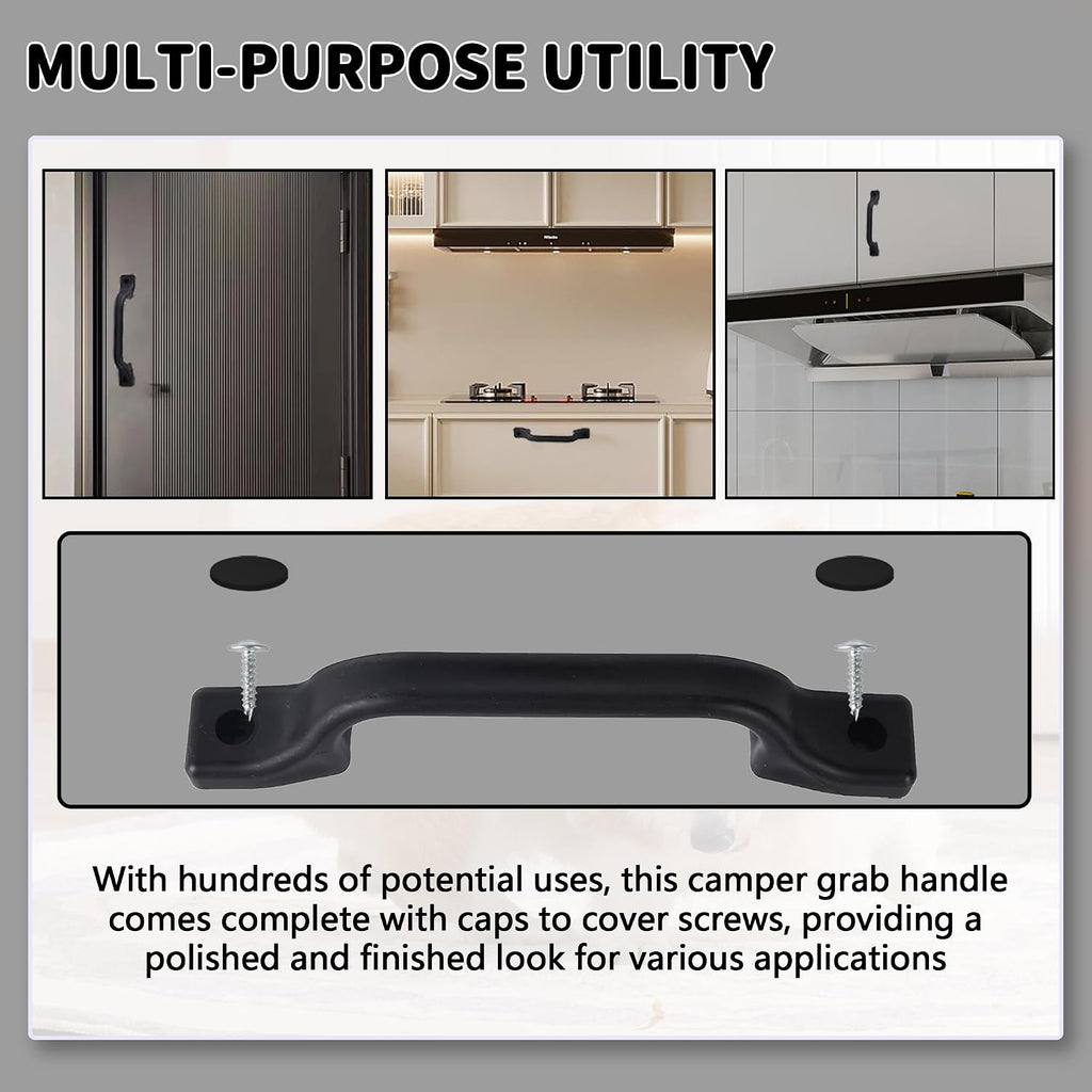TonGass (3 Pack, Black All Weather Plastic Grab Handle for RV Trailer