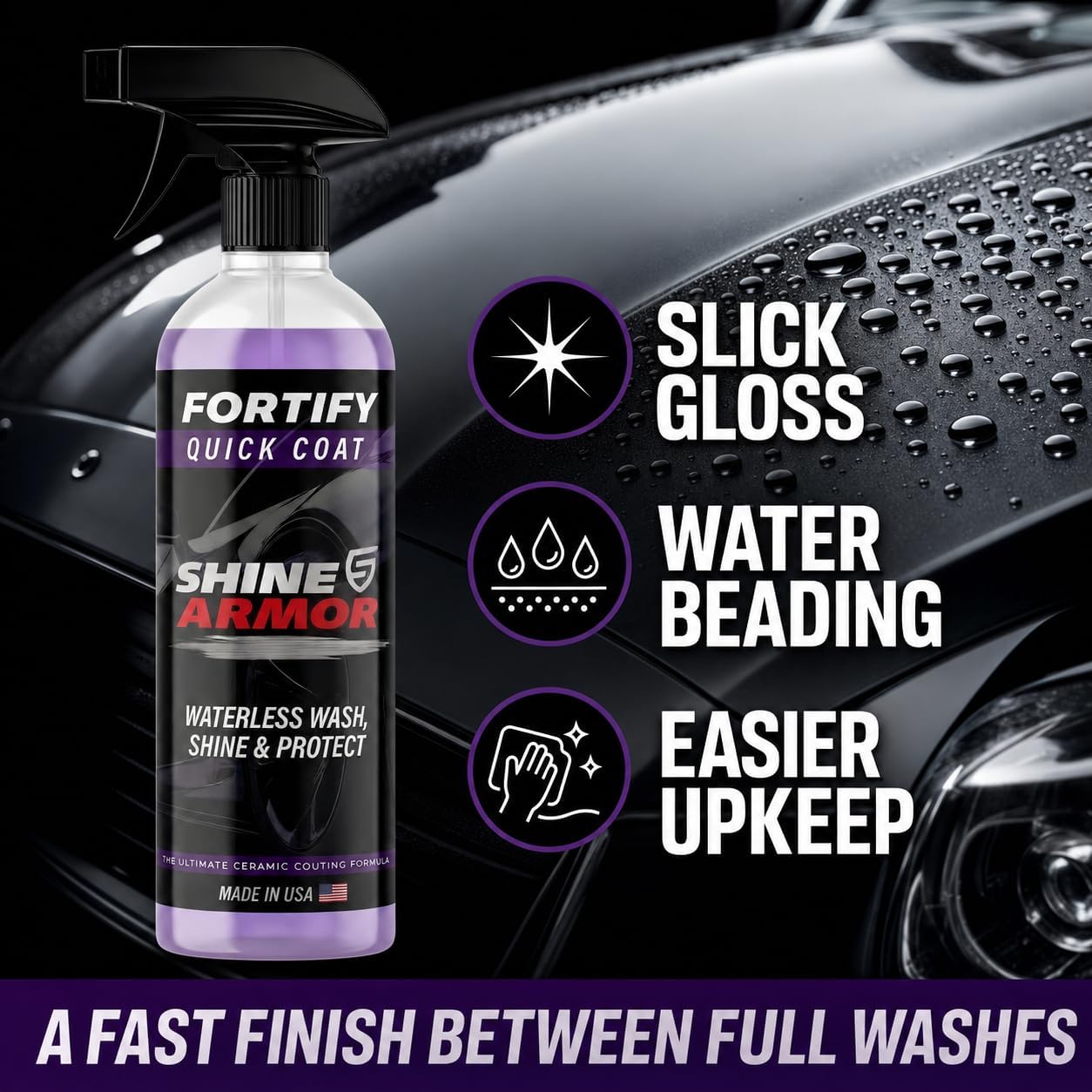 Ceramic Coating Spray - Clean, Glossy, Protected Paint in 15 Minutes Flat | 16 Fl Oz - Twice the coverage, same