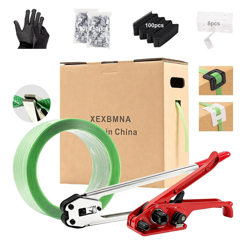 Banding Strapping Kit with 5/8" x1100 ft Polyester Band PET Strapping Roll