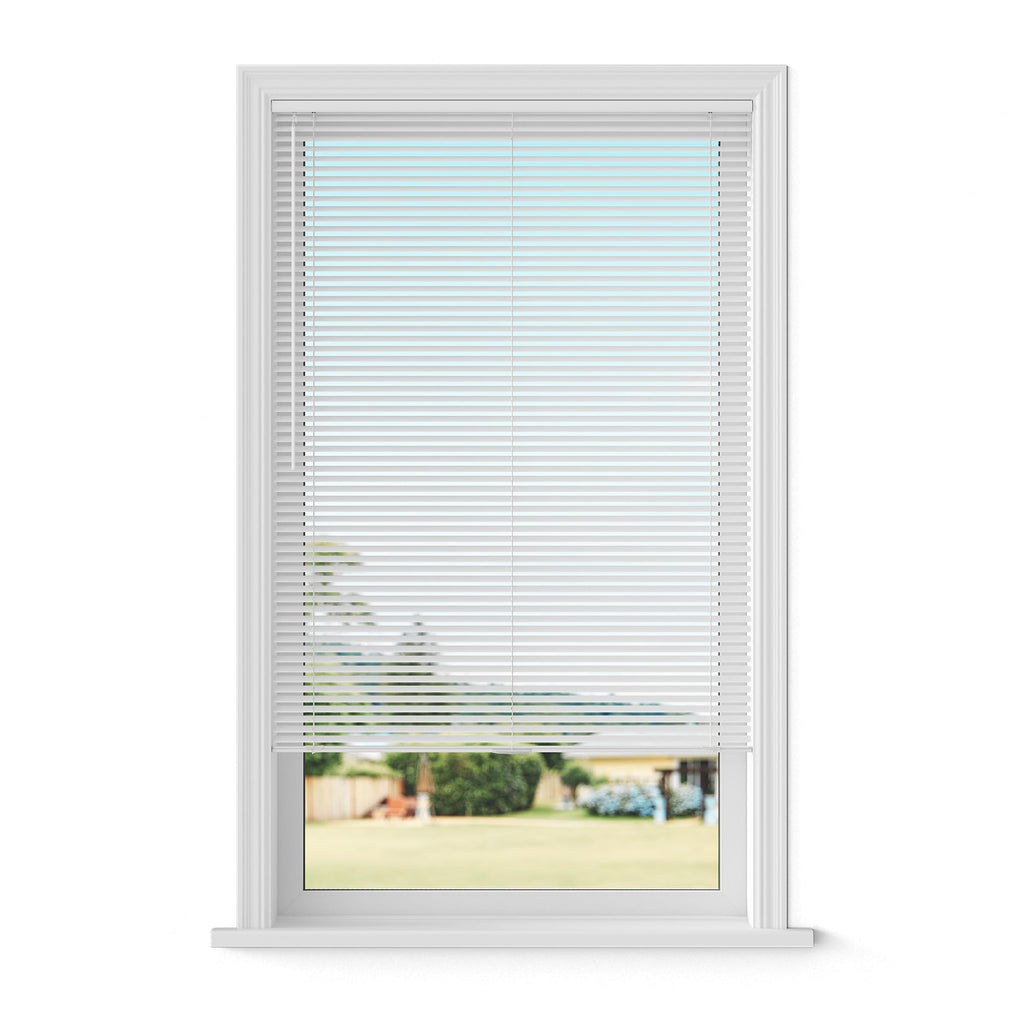 1" Aluminum Mini Blinds, 27"W x 64"L White