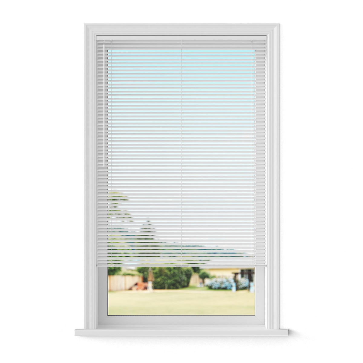1" Aluminum Mini Blinds, 27"W x 64"L White