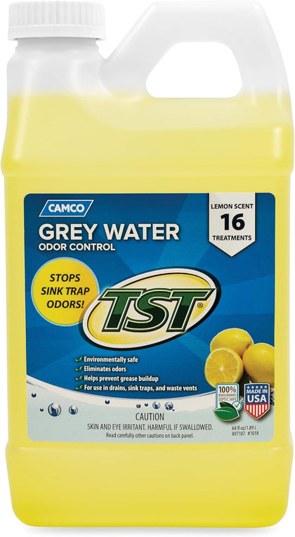 TST Camper/RV Grey Water Odor Control - Removes Grease Buildup in Gray Water Tank, Sink & Shower Drains - 4oz Treats
