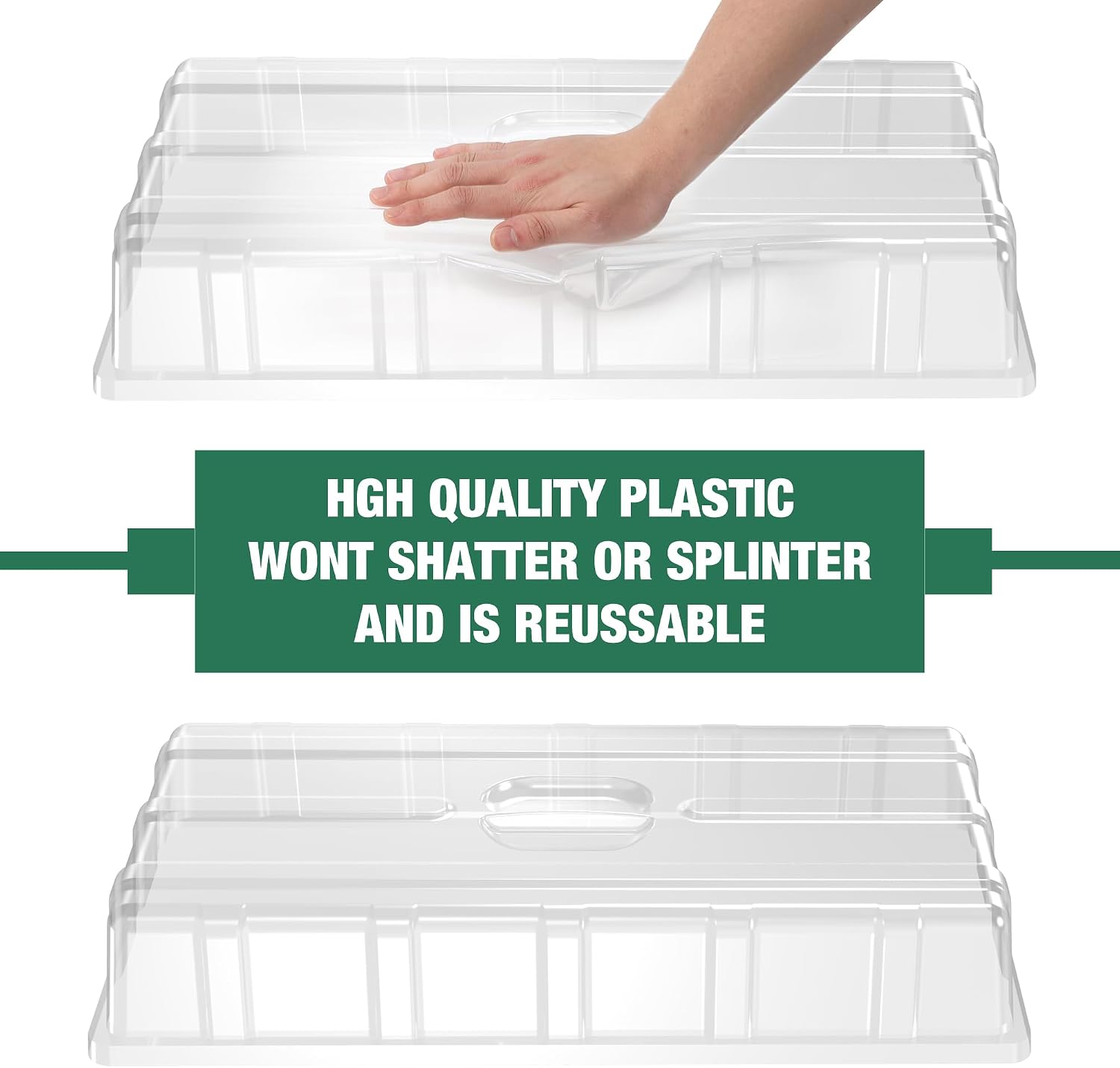 10 Pack Humidity Dome 3.6" Extra Strength, Clear Seed Starter Dome 1020 Tray Covers Humidifying and Insulating for
