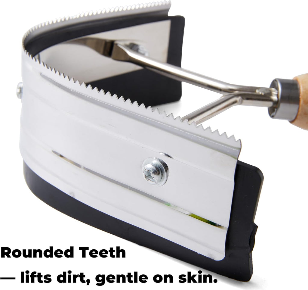 Metal Sweat Scraper for Horses, 2-in-1 Grooming Tool