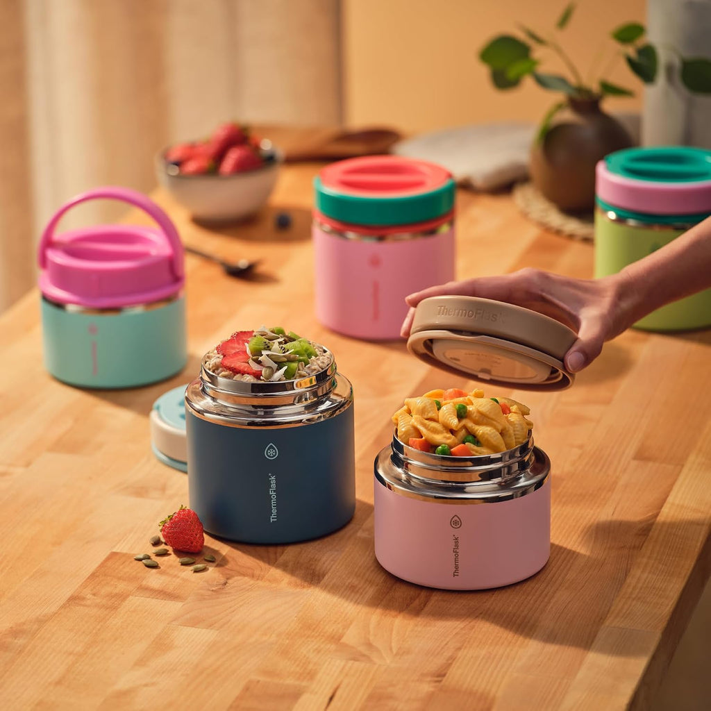 Insulated Food Jar with Leakproof Lid (12 oz, Spring Blossom) - Stainless Steel Food Containers for Hot & Cold Meals
