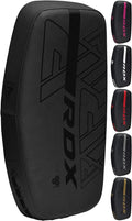 Thai Pads Curved Kickboxing Muay Thai with Solid Handle Grip, Maya Hide Leather KARA Strike Shield for Knees Elbows