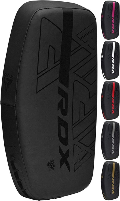 Thai Pads Curved Kickboxing Muay Thai with Solid Handle Grip, Maya Hide Leather KARA Strike Shield for Knees Elbows