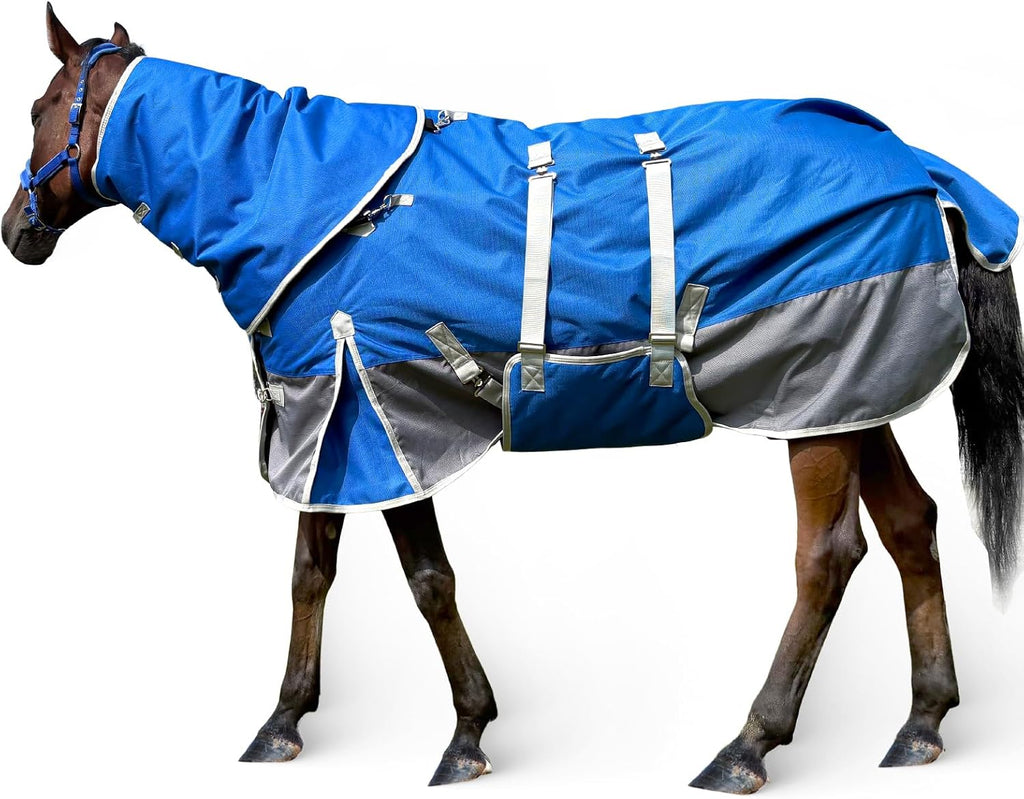Horse Blankets for Real Horses Winter Horse Turnout Blanket Waterproof 1200D 260g Medium Weight Horse Blanket with
