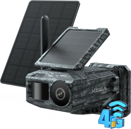 4G Cellular Trail Camera with Night Vision Motion Activated Waterproof | 2K Game Camera with Live View, Dual Solar