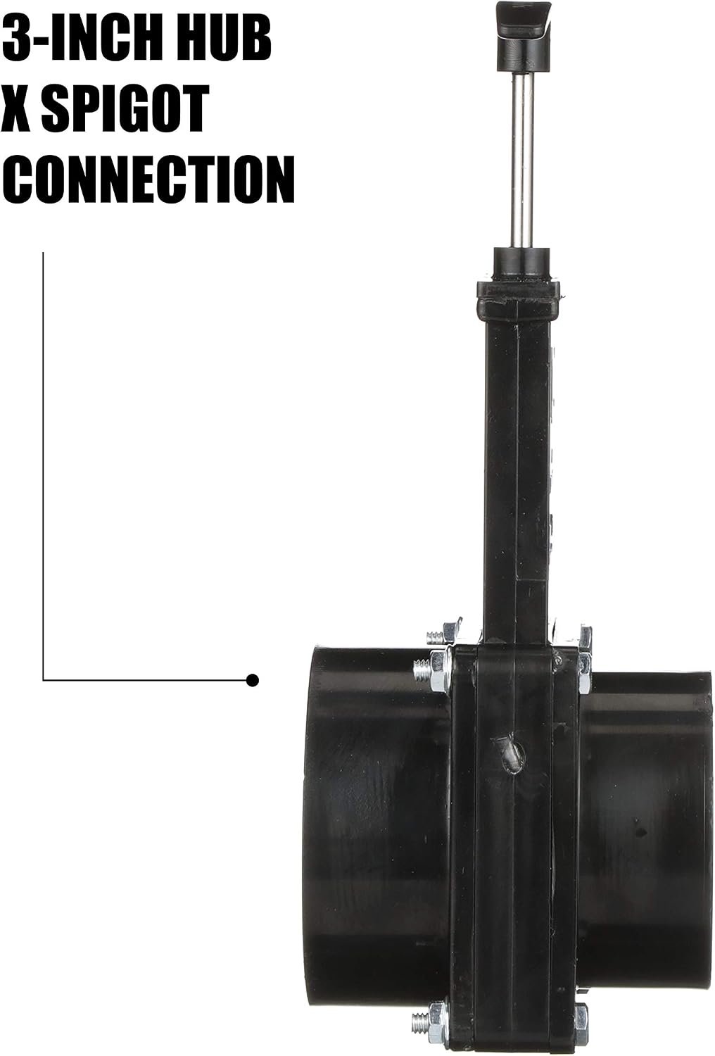 Valterra ABS Gate Valve for RV, Camper, and More - 3-Inch Hub x Spigot Connection