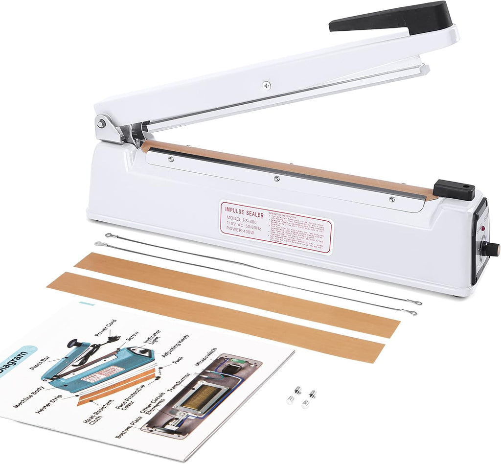 Impulse Sealer 12 Inch, Heat Sealer Machine with Repair Kit