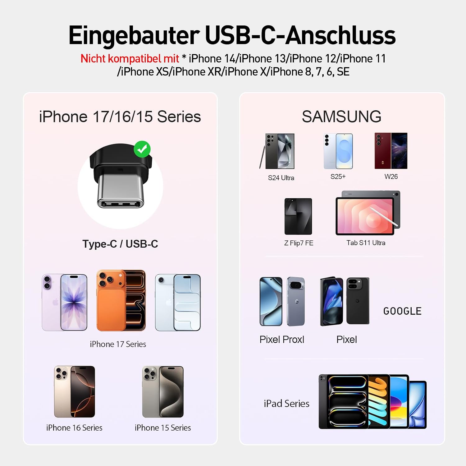Portable Charger for iPhone 17/16/15 USB-C Small Power Bank 20W 4,500mAh Fast Charging Battery Pack Compatible with