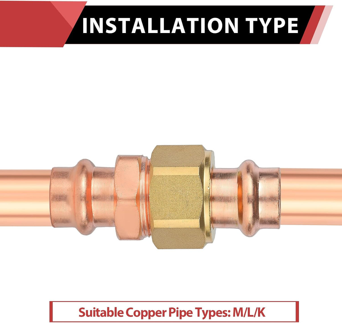 1Pcs EFIELD 3/4-Inch Copper Press Union Coupling(PRESS069-1)