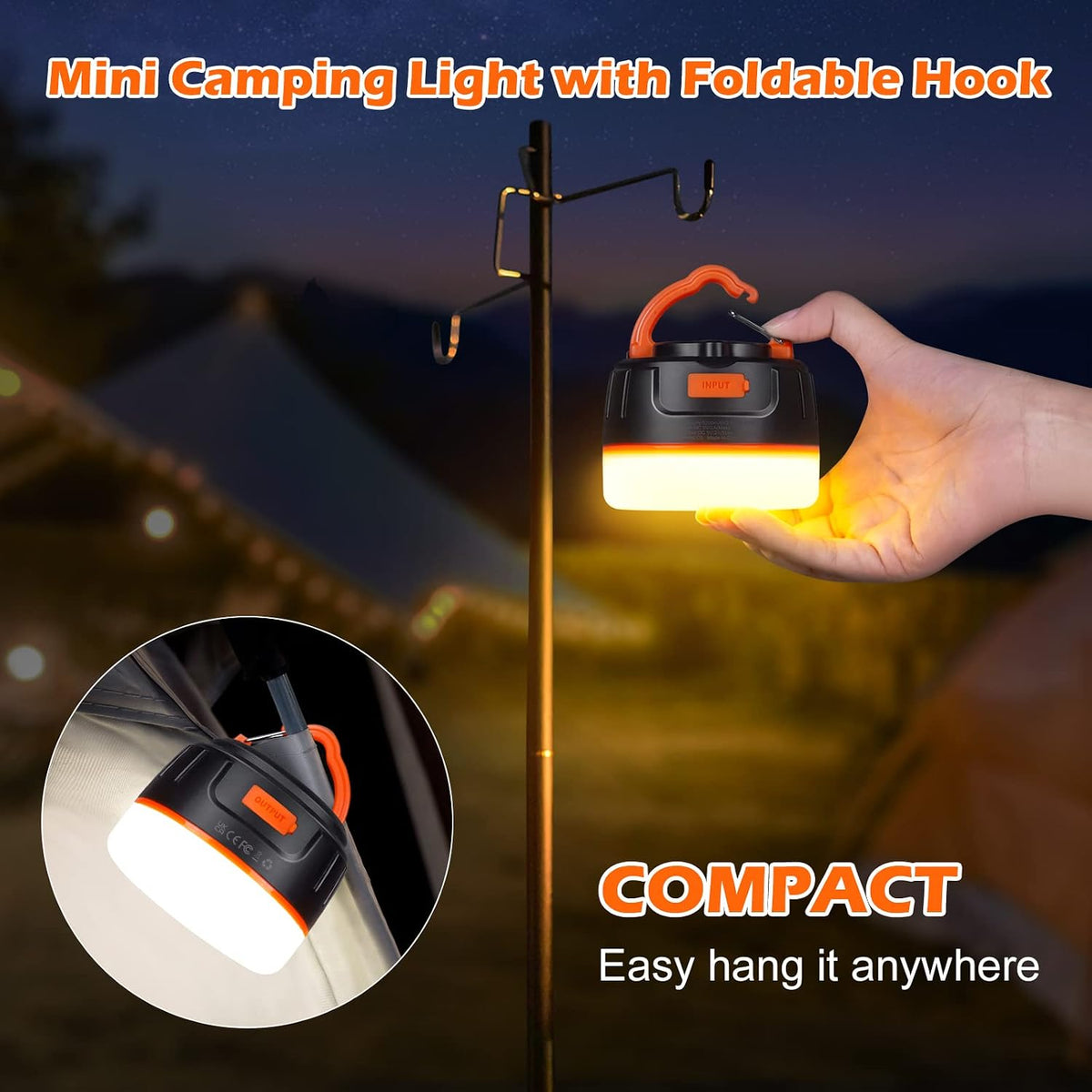 LED Camping Lantern Rechargeable with Remote Control - 1000LM 150H Runtime Tent Light, 5200mAh Water-Resistant