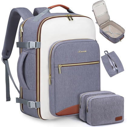 50L Travel Backpack for Women & Men, Airline Approved Carry On Luggage with 3 Packing Cubes, TSA Overnight Bags