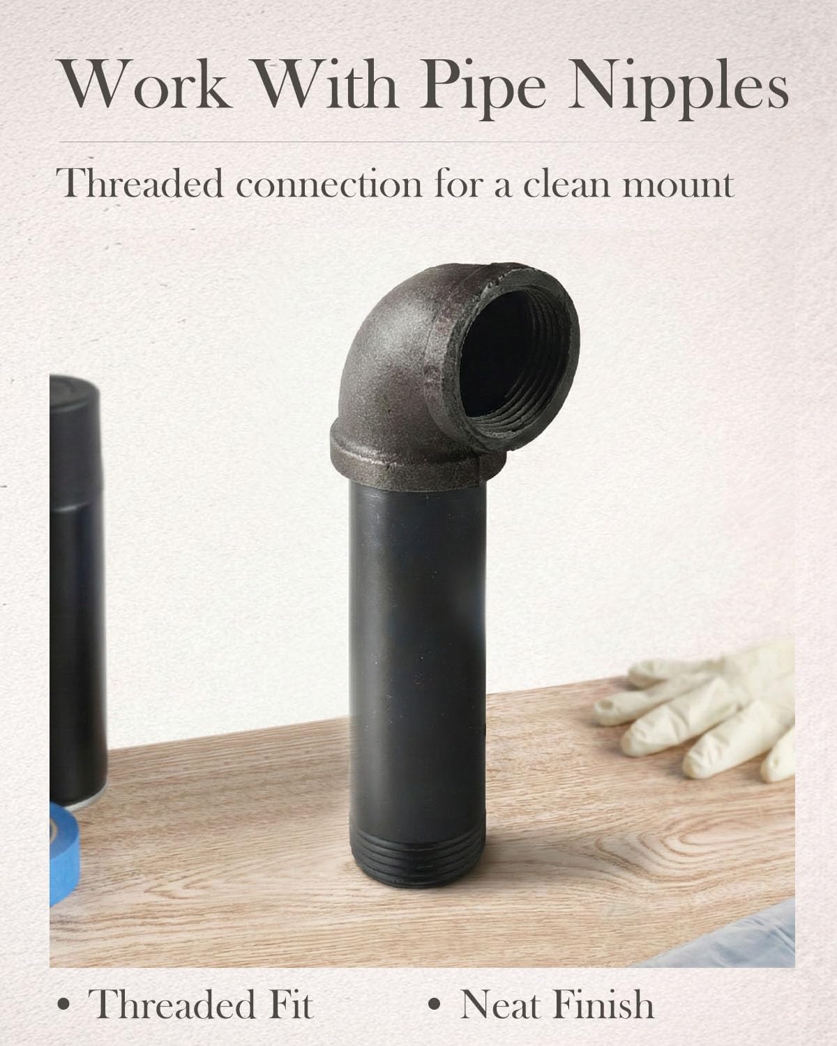 1/2 in Malleable Iron Pipe Elbows, 10 Pack Threaded Fittings