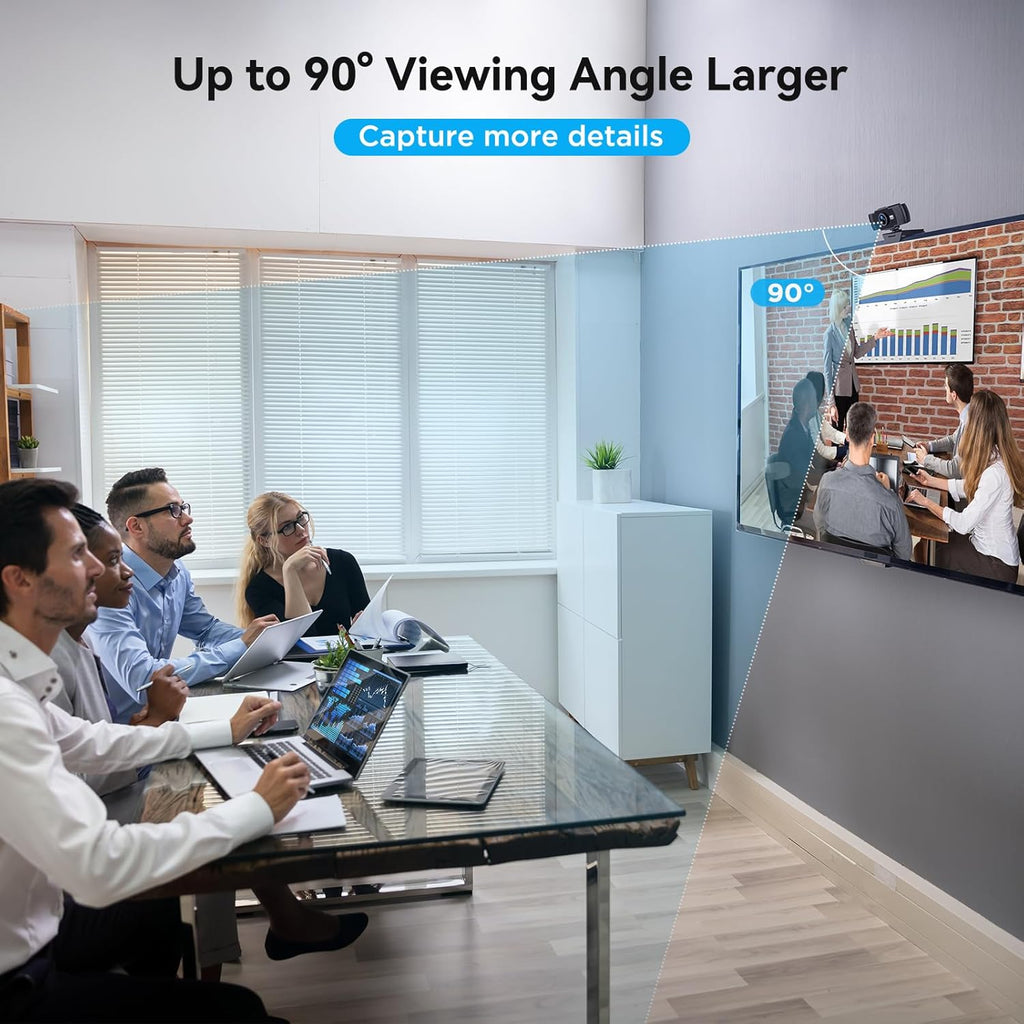Full HD 1080P Webcam with Dual Microphones & Privacy Cover for PC, Desktop, Laptop, Plug&Play USB Computer Camera